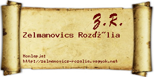 Zelmanovics Rozália névjegykártya
